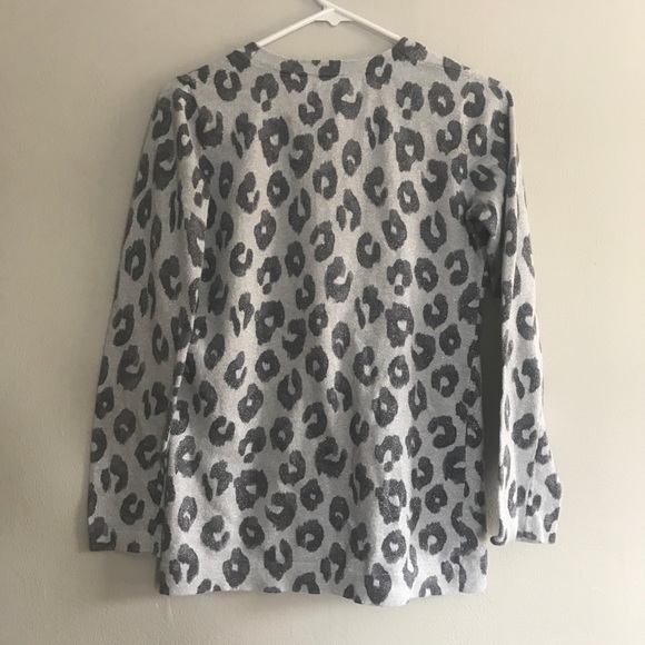 Gray Sparkly Leopard Cardigan - Picture 2 of 3